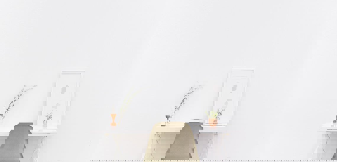 White minimalist desk